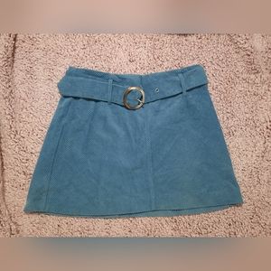 Zara trf corduroy blue skirt belt medium